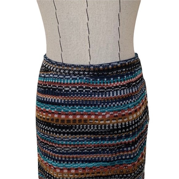 Vintage 80s Missoni Orange Label Knit Stripe Chevron Wrap Skirt sz 40 Small - Picture 7 of 12